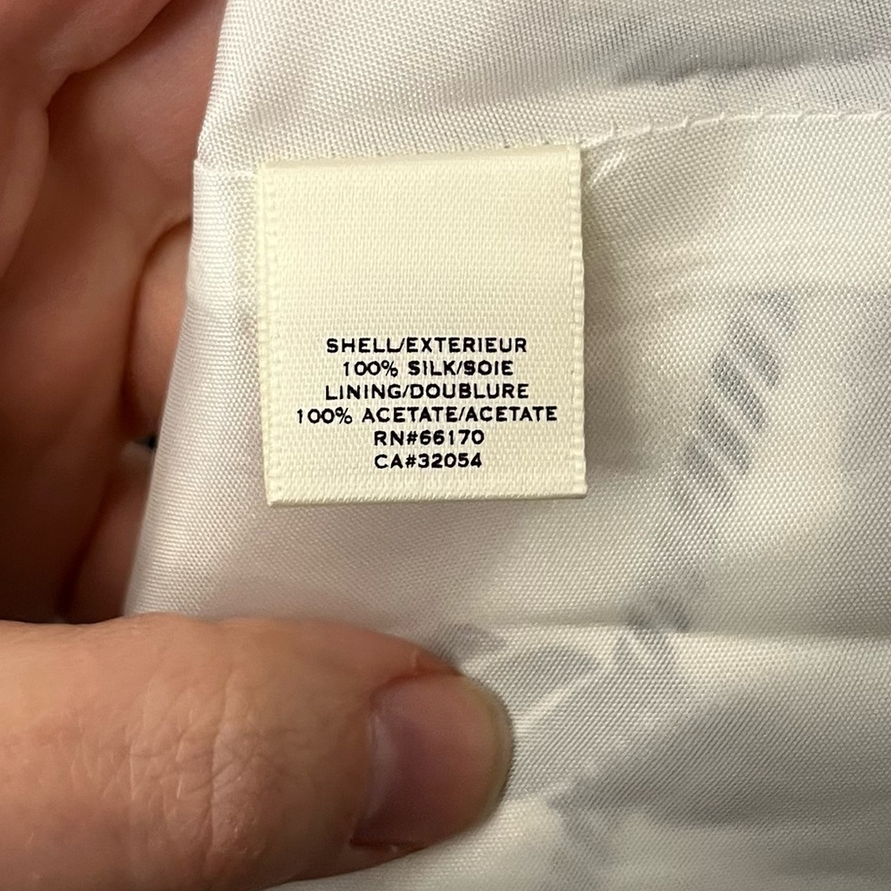 Moulinette Soeurs Silk Asymmetrical Neckline Knee-Length dress size 6 navy white - Picture 9 of 10